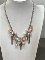 ANN TAYLOR BEAD, TASSELS,& CHARMS NECKLACE