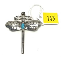 Sterling silver dragonfly pin, approx. 2.5",