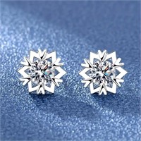 NICE snow flake earrings solitaire faux diamond