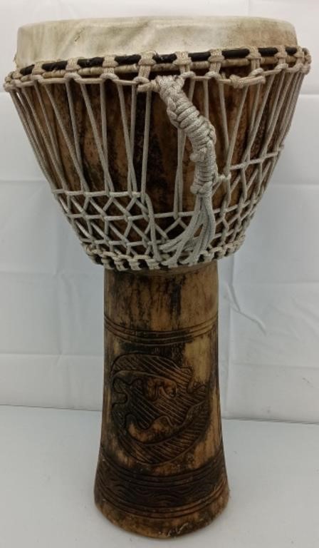 Wooden tribal drum 14"x 26"
