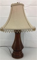 Vintage turned Koa wood lamp 22"