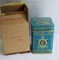 Never Used Sears Flower Tin Original Box