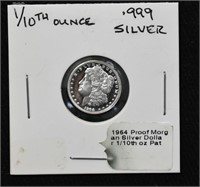 1/10th Ounce Silver Plated 1964 Morgan $1 Token