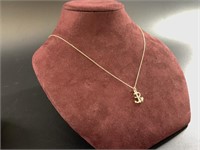 14 kt Gold necklace with a solid gold anchor penda