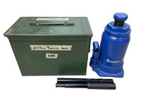 Green Metal Ammo Box With 20 Ton Bottle Jack