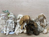 Box of bunny stuffed animals