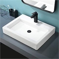 Bathroom Vessel Sink Rectangular White,valisy 24