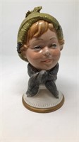 Cedraschi Wintertime Boy Bust Figurine