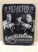 * Metal 3 Stooges "Knuckleheads" Garage Sign