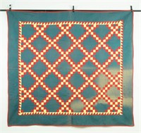 Antique Hand Sewn Triple Irish Chain Quilt Pattern