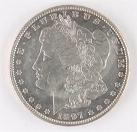 1897 US MORGAN SILVER $1 DOLLAR COIN