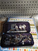 Sewing Tin & Contents & sewing Machine Attachments