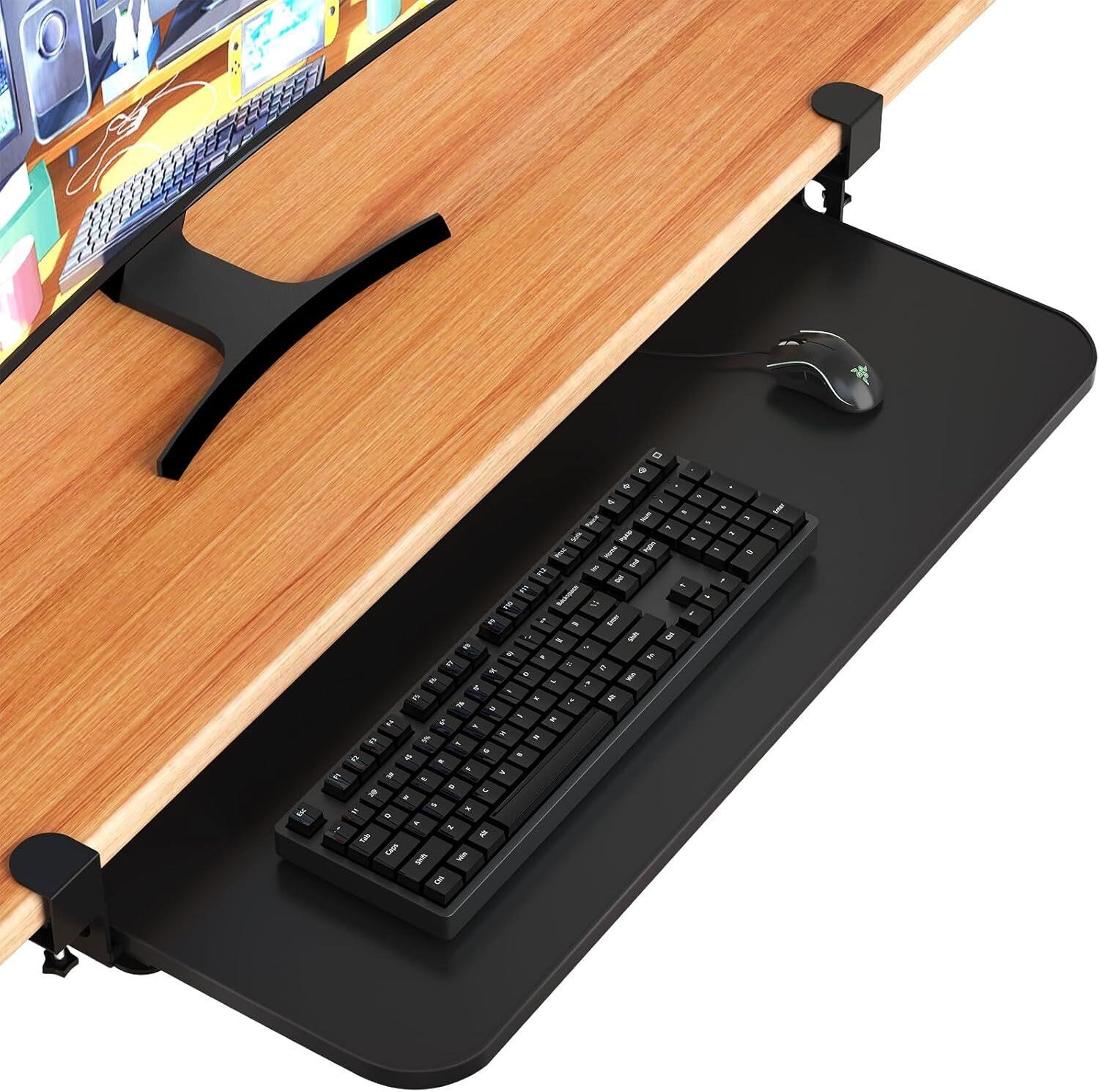 Keyboard Tray 25.7 X 9.8, Slide Out with C Clamp