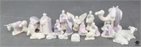 Porcelain Nativity Set / 19 pc