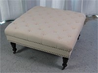 Ivory Tufted Ottoman