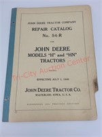 1940 H and HN tractor repair catalog no. 54-R