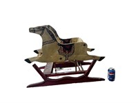 GREAT OLD WOODEN ROCKING HORSE GREAT PAINT