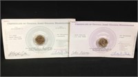 Pair of graded presidential coins