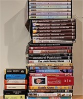 Group of dvds and 8 tracks