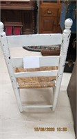 Painted White Rush Seat Ladderback Chair