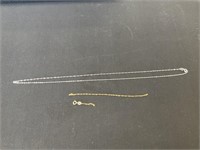 14K Italy White Gold Chain Necklace.
