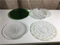Glass cake platers an bowl