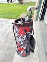 Girly photo golf bag with clubs