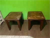 2 Large End tables- sizes in pics