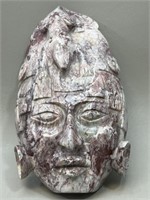 Aztec Agate Burial Mask Heavy Carved Stone
