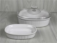 CORNING WARE FRENCH WHITE CASSEROLE SET