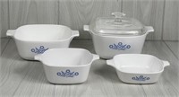 CORNING WARE CORNFLOWER BLUE CASSEROLE SET