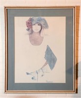 Vintage Rosemond Art Print of Woman