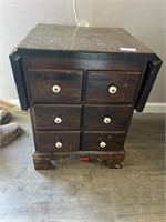 DROP LEAF END TABLE WITH 6 DRAWERS