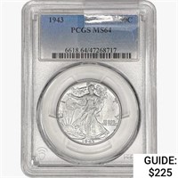 1943 Walking Liberty Half Dollar PCGS MS64