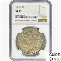 1893 Morgan Silver Dollar NGC XF45