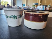 (2) VTG Roseville Pottery Crocks