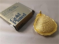 GOLD PLATED MAYELL OYSTER SHELL BUTTER DISH