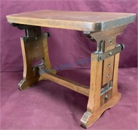 Adjustable, antique wooden bench