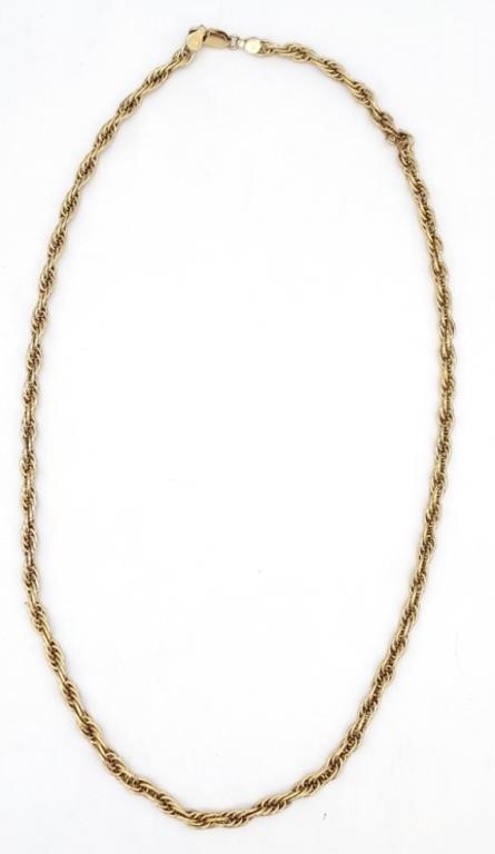 (II) Sterling Silver with Gold Tone Rope Chain