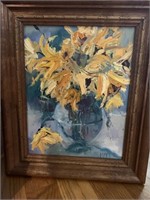 ORIGINAL IMPRESSIONIST FLORAL PAINTING - 18.5 X