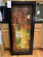 ABSTRACT FRAMED PAINTING ON CANVAS - 23 X 52.5 “