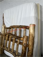 Queen Log Style Wooden Bedroom Set