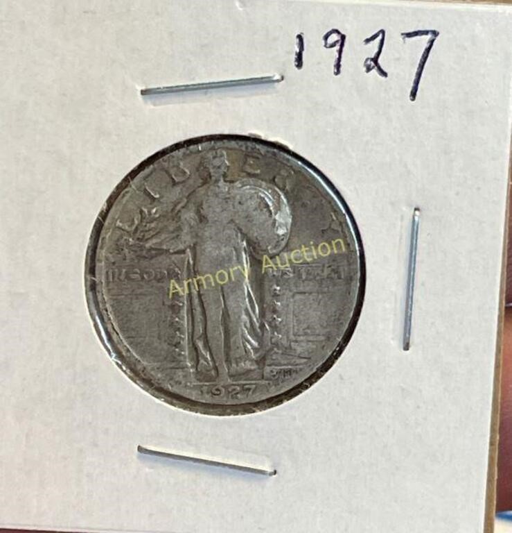 1927 SILVER STANDING LIBERTY QUARTER