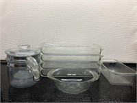 lot of 8 Pyrex Basics Clear Oblong Glass Baking