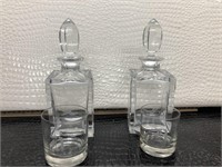 ANTIQUE PAIR OF CUT GLASS CRYSTAL WHISKEY
