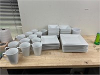 Lot of white china from target