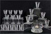 23pc Hughes Cornflower Crystal Glasses & Plates