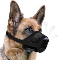 Dog Muzzle  Soft Air Mesh  Adjustable (Black  L)