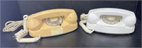 (AE) Beige And White Rotary Phones. 9 x 4 x 4 in.