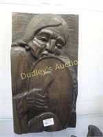 Hand Carved Wooden Andes Plaque